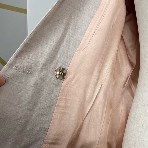 Vintage 1980s Christian Dior Peplum Blazer Beige Cream sz 6 Vtg Designer 80s - Picture 5 of 8